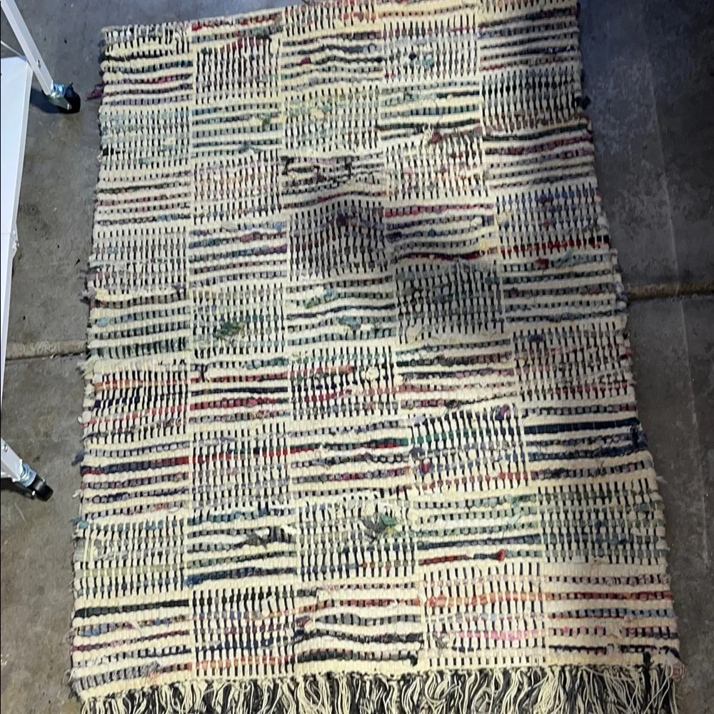 Handmade Vintage Rag Runner Rug